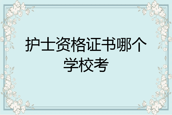 护士资格证书哪个学校考