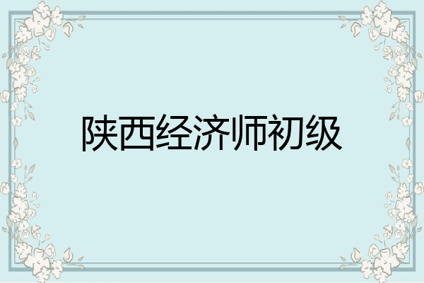 陕西经济师初级