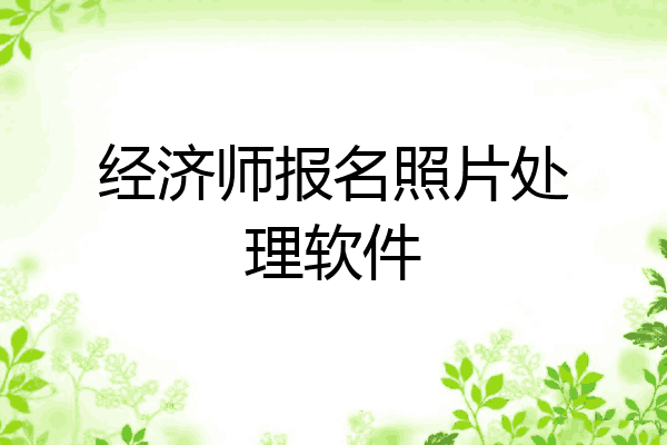 经济师报名照片处理软件