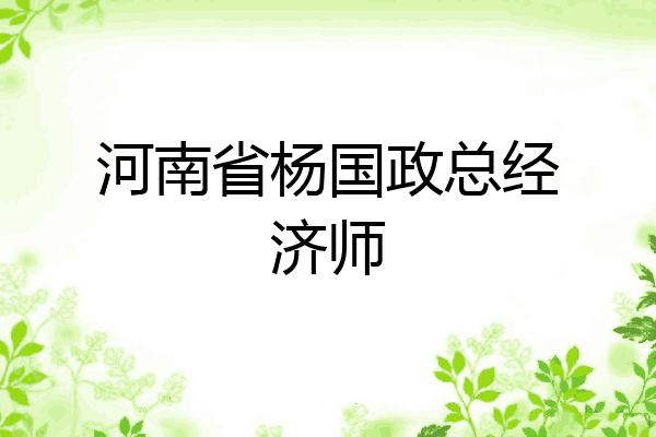 河南省杨国政总经济师