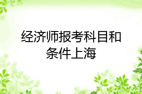 经济师报考科目和条件上海