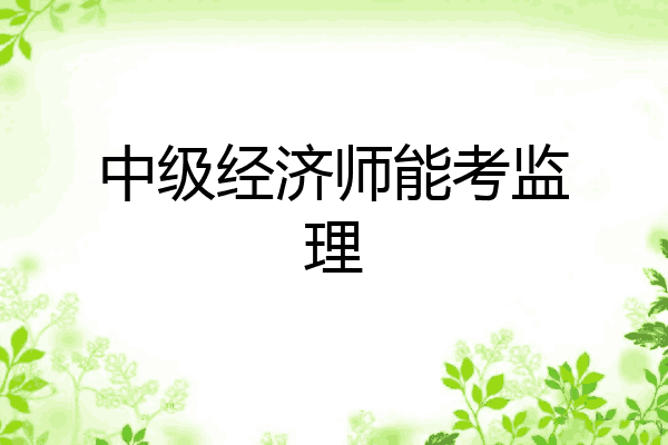 中级经济师能考监理