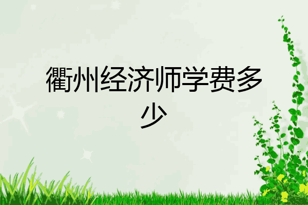 衢州经济师学费多少
