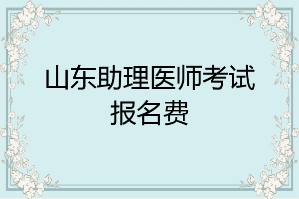 山东助理医师考试报名费