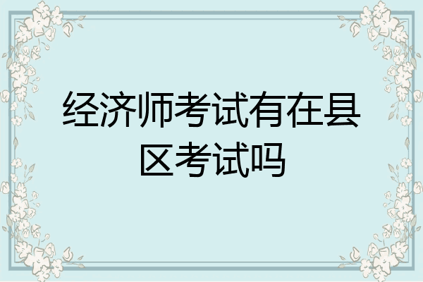 经济师考试有在县区考试吗