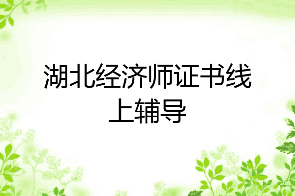 湖北经济师证书线上辅导