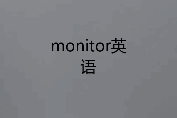monitor英语