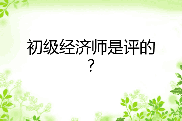 初级经济师是评的?