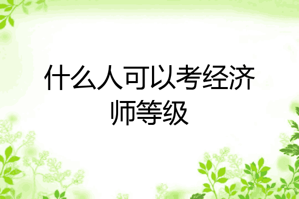 什么人可以考经济师等级