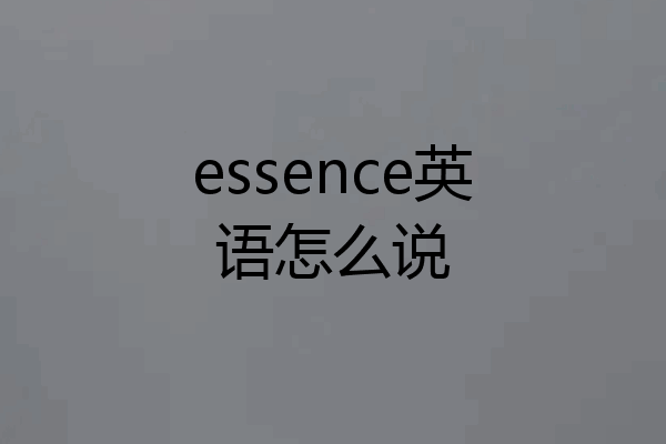 essence英语怎么说