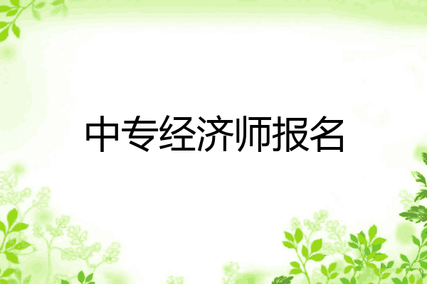 中专经济师报名
