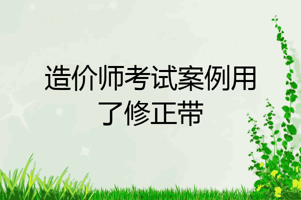 造价师考试案例用了修正带