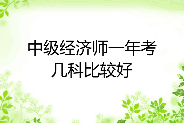 中级经济师一年考几科比较好