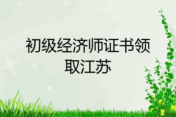 初级经济师证书领取江苏