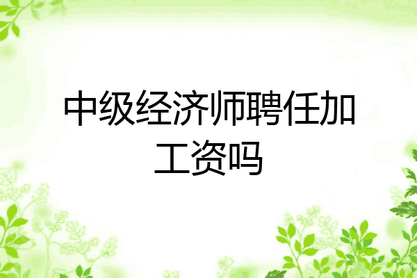 中级经济师聘任加工资吗