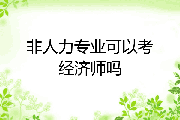 非人力专业可以考经济师吗