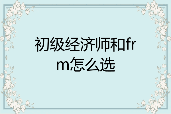 初级经济师和frm怎么选