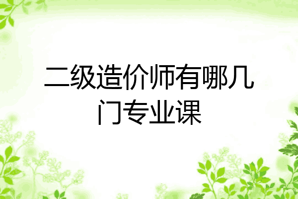 二级造价师有哪几门专业课