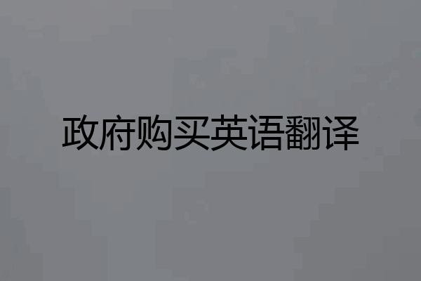 政府购买英语翻译