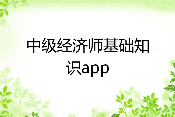中级经济师基础知识app