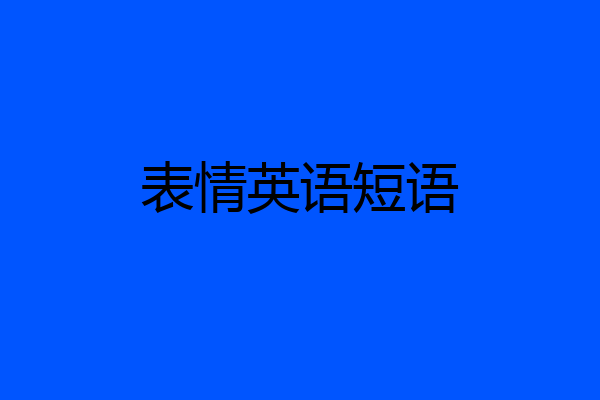 表情英语短语