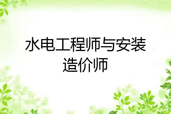 水电工程师与安装造价师