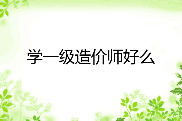 学一级造价师好么