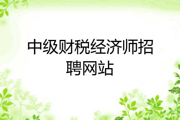 中级财税经济师招聘网站