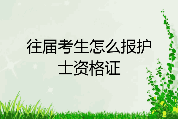 往届考生怎么报护士资格证