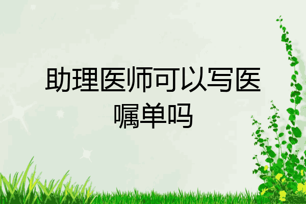 助理医师可以写医嘱单吗
