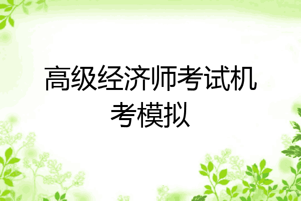 高级经济师考试机考模拟