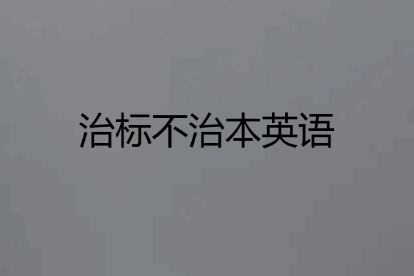 治标不治本英语
