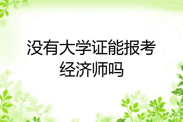 没有大学证能报考经济师吗