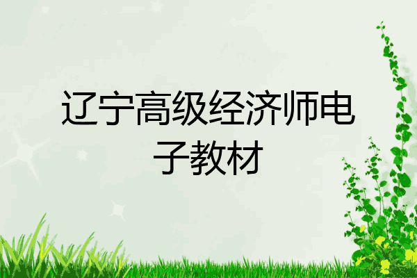 辽宁高级经济师电子教材