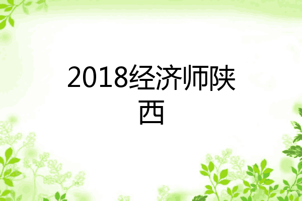 2018经济师陕西