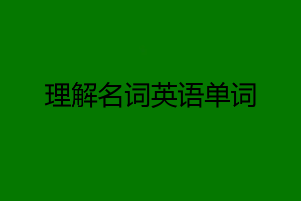 理解名词英语单词