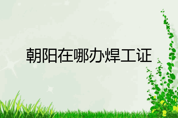 朝阳在哪办焊工证