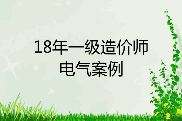 18年一级造价师电气案例