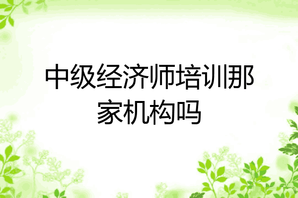 中级经济师培训那家机构吗
