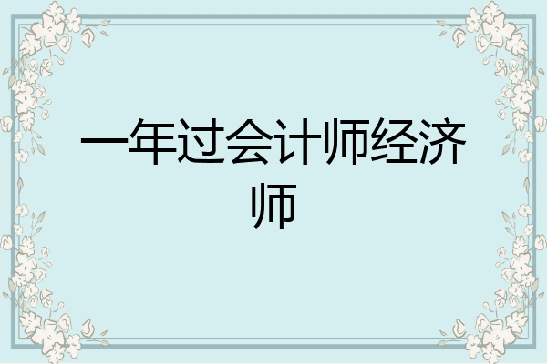 一年过会计师经济师