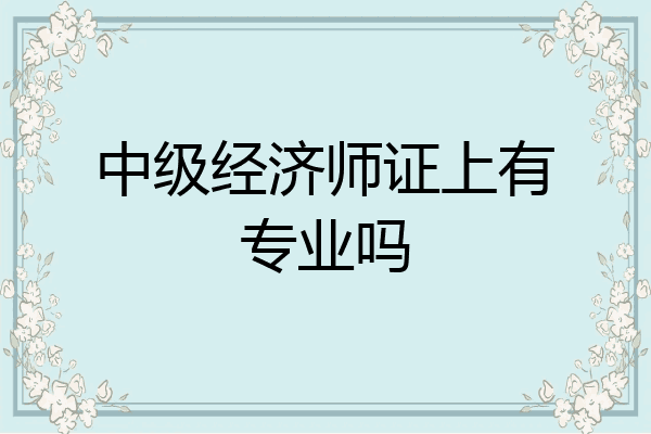中级经济师证上有专业吗