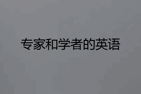 专家和学者的英语