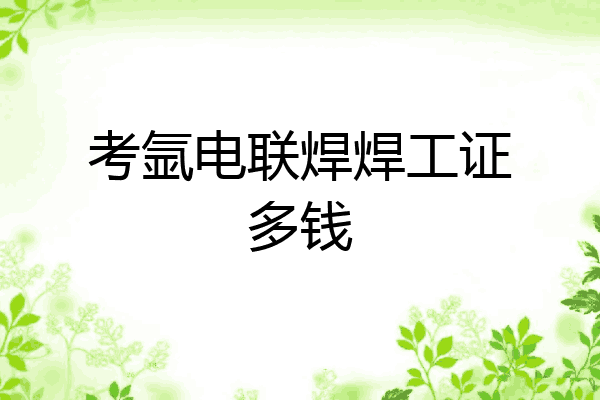 考氩电联焊焊工证多钱