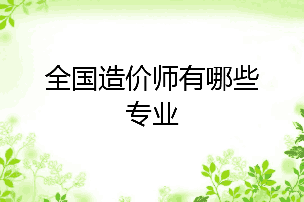 全国造价师有哪些专业