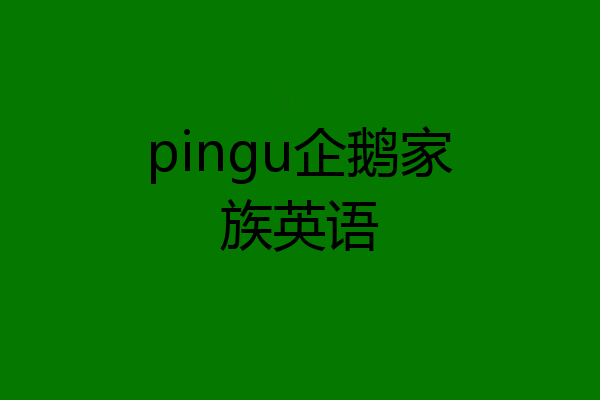 pingu企鹅家族英语