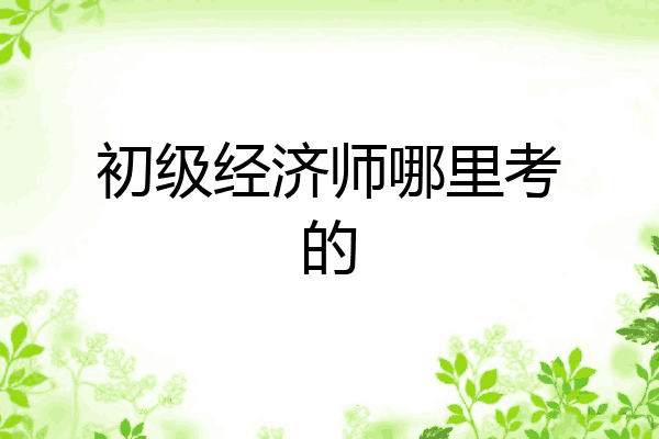 初级经济师哪里考的