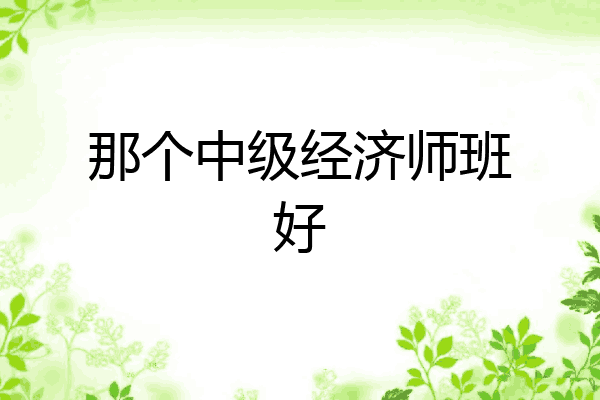 那个中级经济师班好