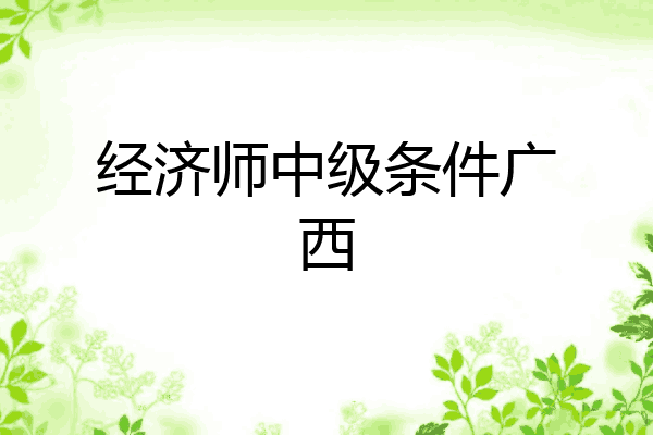 经济师中级条件广西