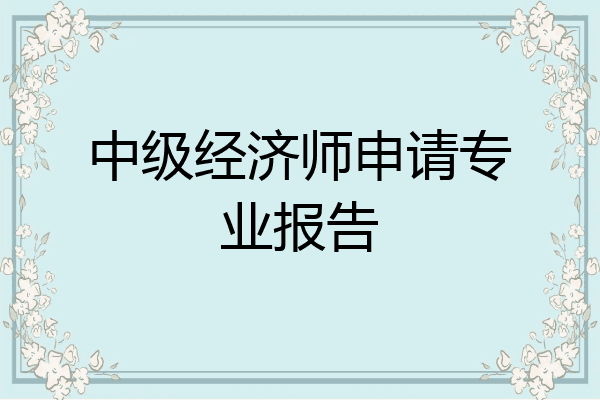 中级经济师申请专业报告
