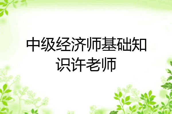 中级经济师基础知识许老师